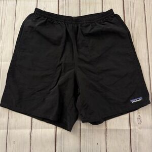 Patagonia Baggies Swim Shorts Mens Small Black Nylon Lined Drawstring Hiking